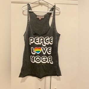 Spiritual Gangster Women's Pink "Peace Love Yoga" Top